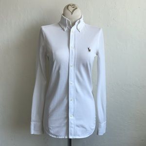 Ralph Lauren Blue Label White Knit Oxford Shirt